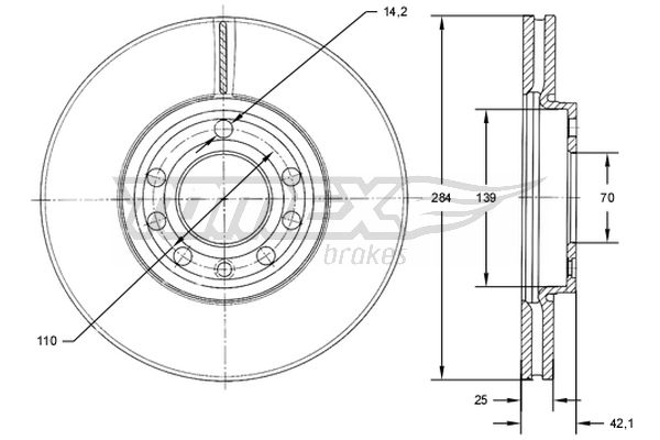 Brzdový kotúč TOMEX Brakes